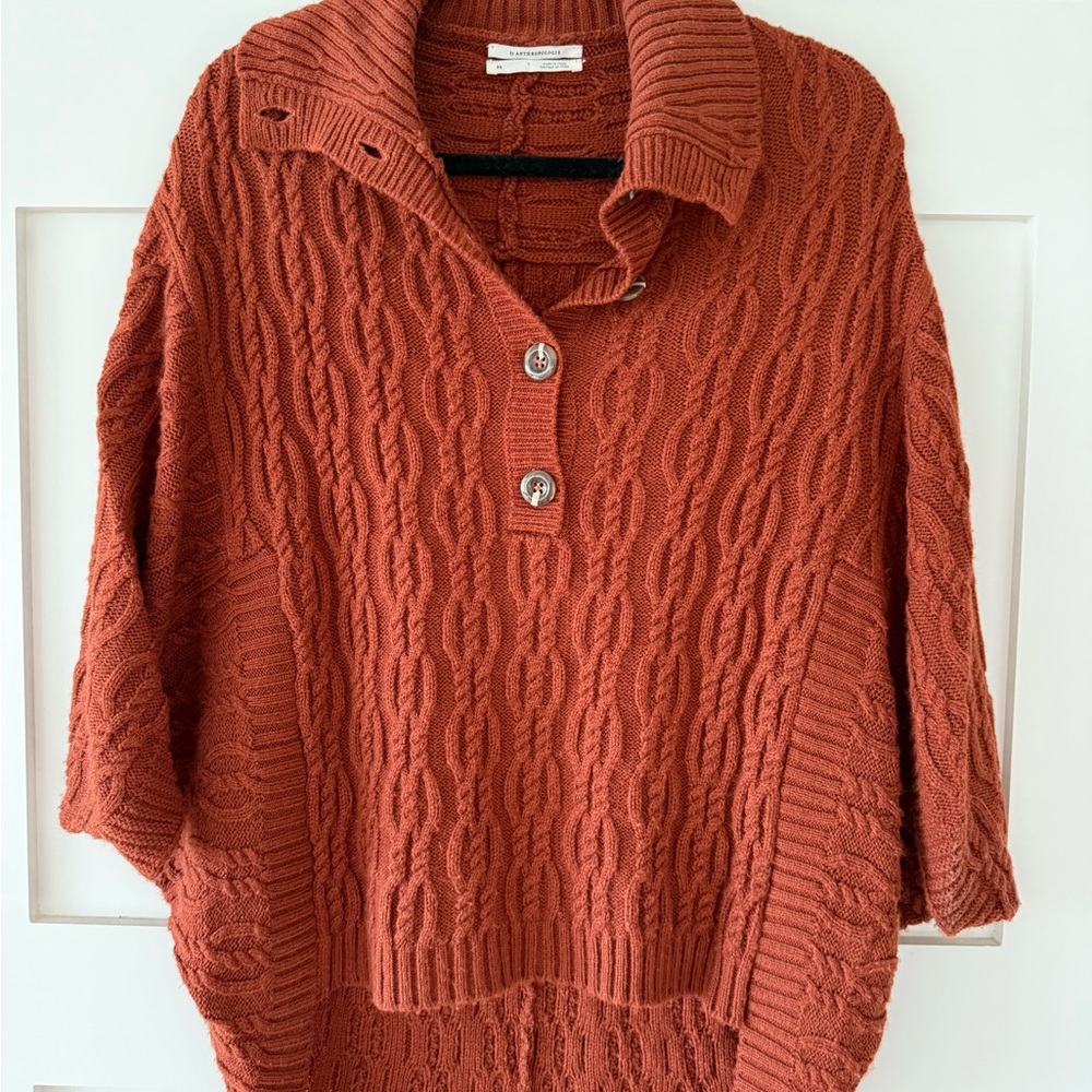 Women's Cable Knit Sweater - Rust